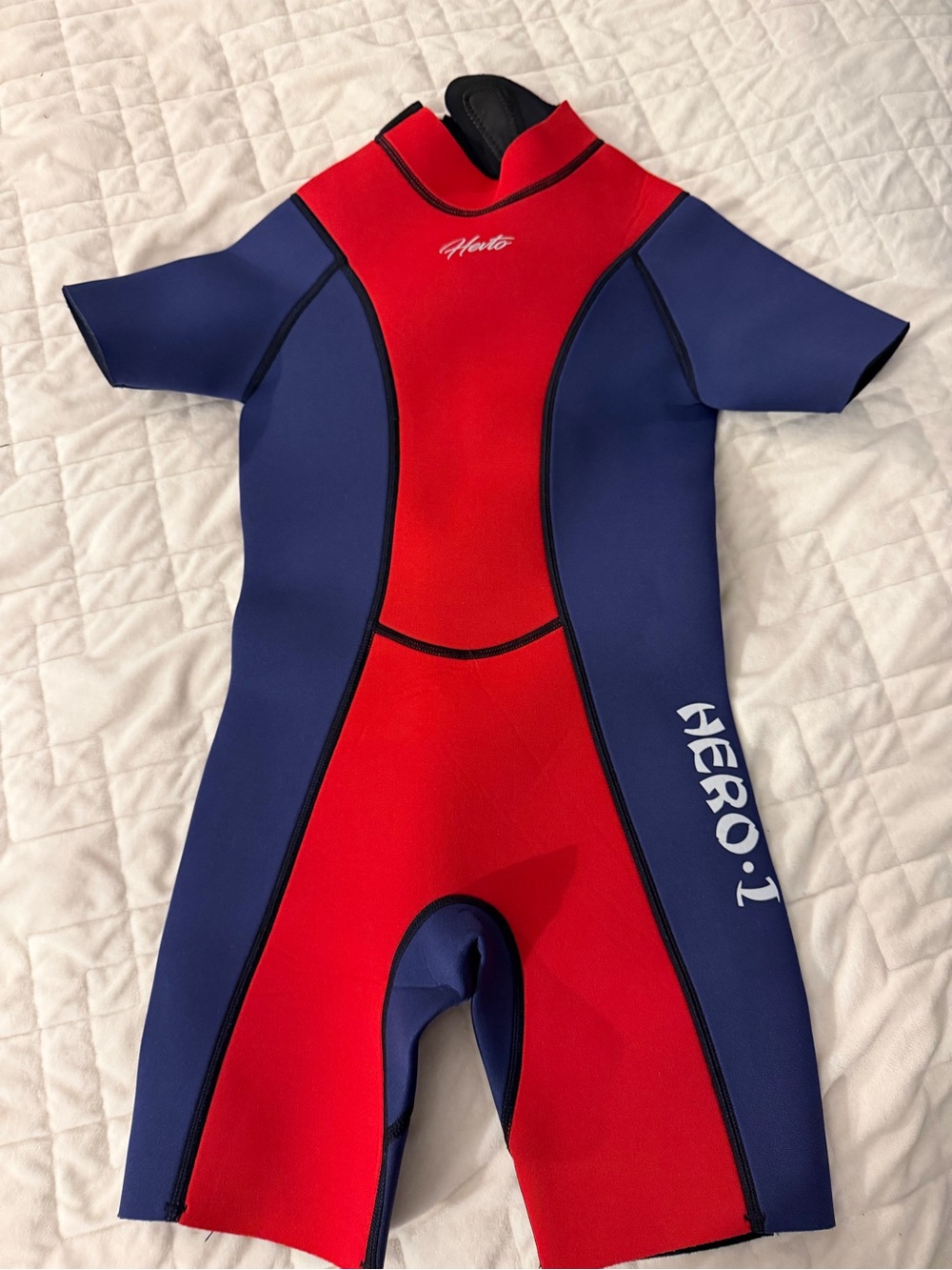 Hero-1 Kids Short Sleeve Rashguard Suit in Red and Navy